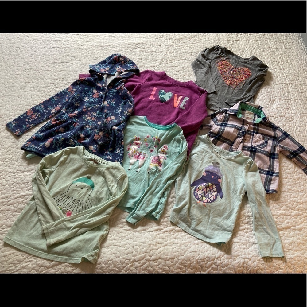 Lot of long sleeve shirts, girls size 4-5